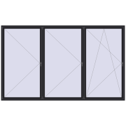REHAU ENERGY-SAVING SYNEGO MD 3800x2300 mm BLACK_ULTI-MATT two-sided