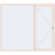 REHAU OPTIMUM EURO-DESIGN 70 2400x2100 mm CREAME_WHITE_50L-2 two-sided