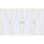 Tilt-and-Turn 2500x1540 mm REHAU BRILLANT DESIGN RAL 9016 Traffic white two-sided