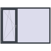 REHAU ENERGY-SAVING SYNEGO MD 2000x1450 mm ANTHRACITE_GREY_STRUKTURAL dwustronny