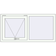 Tilt-and-Turn 1290x650 mm REHAU ENERGY-SAVING SYNEGO MD RAL 9016 Traffic white two-sided