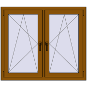 Okna skrzydłowe 1185x995 mm REHAU ENERGY-SAVING SYNEGO MD GOLDEN OAK dwustronny