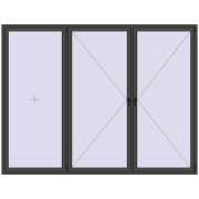 REHAU ENERGY-SAVING SYNEGO MD 3000x2300 mm BASALT_GREY dwustronny