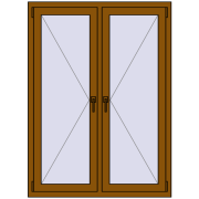 REHAU OPTIMUM EURO-DESIGN 70 1100x1500 mm GOLDEN OAK two-sided