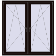 REHAU ENERGY-SAVING SYNEGO MD 1440x1430 mm BLACK_BROWN dwustronny