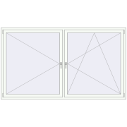 REHAU ENERGY-SAVING SYNEGO MD 2430x1400 mm RAL 9016 Traffic white two-sided