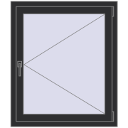 REHAU OPTIMUM EURO-DESIGN 70 850x1000 mm ANTHRACITE_GREY_GLATT two-sided