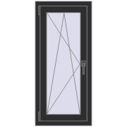 REHAU OPTIMUM EURO-DESIGN 70 540x1100 mm ANTHRACITE_GREY_GLATT two-sided