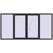 REHAU ENERGY-SAVING SYNEGO MD 2800x1400 mm BLACK_ULTI-MATT two-sided