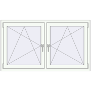 REHAU ENERGY-SAVING SYNEGO MD 1455x830 mm RAL 9016 Traffic white dwustronny