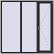 REHAU ENERGY-SAVING SYNEGO MD 1800x1800 mm BLACK_ULTI-MATT two-sided
