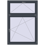 REHAU OPTIMUM EURO-DESIGN 70 1099x1600 mm ANTHRACITE_GREY_STRUKTURAL two-sided