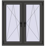 Okna skrzydłowe 1050x1145 mm REHAU ENERGY-SAVING SYNEGO MD BASALT_GREY dwustronny