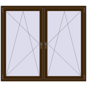 REHAU ENERGY-SAVING SYNEGO MD 1665x1460 mm DARK_OAK dwustronny