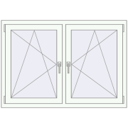 REHAU OPTIMUM EURO-DESIGN 70 1310x910 mm RAL 9016 Traffic white two-sided