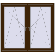 REHAU ENERGY-SAVING SYNEGO MD 1545x1340 mm DARK_OAK dwustronny