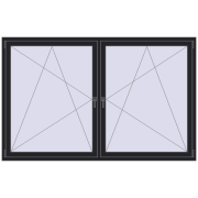 REHAU ENERGY-SAVING SYNEGO MD 2200x1400 mm BLACK_ULTI-MATT two-sided