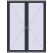 REHAU OPTIMUM EURO-DESIGN 70 1500x2000 mm ANTHRACITE_GREY_STRUKTURAL two-sided