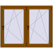REHAU ENERGY-SAVING SYNEGO MD 1500x1200 mm GOLDEN OAK two-sided