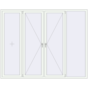 REHAU ENERGY-SAVING SYNEGO MD 2500x2000 mm RAL 9016 Traffic white two-sided