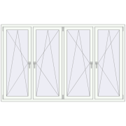 REHAU OPTIMUM EURO-DESIGN 70 2330x1450 mm RAL 9016 Traffic white dwustronny