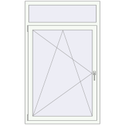 Tilt-and-Turn 980x1600 mm EPSILON OPTIMA RAL 9016 Traffic white two-sided