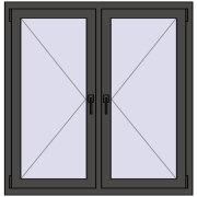 REHAU ENERGY-SAVING SYNEGO MD 1170x1200 mm BASALT_GREY two-sided