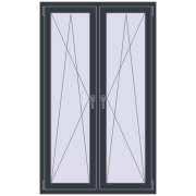 REHAU OPTIMUM EURO-DESIGN 70 1048x1731 mm ANTHRACITE_GREY_STRUKTURAL two-sided