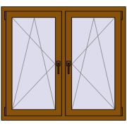 REHAU ENERGY-SAVING SYNEGO MD 1215x1055 mm GOLDEN OAK dwustronny