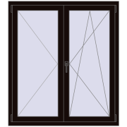 REHAU OPTIMUM EURO-DESIGN 70 1200x1350 mm BLACK_BROWN dwustronny