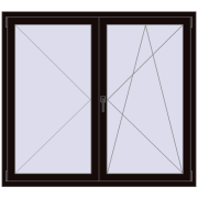 REHAU OPTIMUM EURO-DESIGN 70 1500x1350 mm BLACK_BROWN two-sided