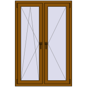 REHAU OPTIMUM EURO-DESIGN 70 1000x1500 mm GOLDEN OAK two-sided