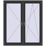 REHAU OPTIMUM EURO-DESIGN 70 1300x1500 mm ANTHRACITE_GREY_GLATT two-sided
