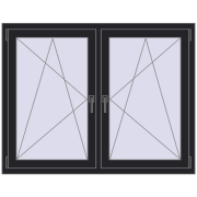 REHAU ENERGY-SAVING SYNEGO MD 1440x1070 mm BLACK_ULTI-MATT dwustronny