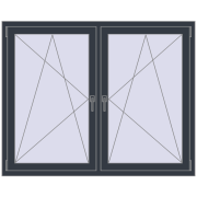 REHAU ENERGY-SAVING SYNEGO MD 1500x1200 mm ANTHRACITE_GREY_STRUKTURAL two-sided