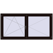 REHAU OPTIMUM EURO-DESIGN 70 1800x900 mm BLACK_BROWN two-sided