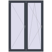 REHAU OPTIMUM EURO-DESIGN 70 1500x2200 mm ANTHRACITE_GREY_STRUKTURAL dwustronny