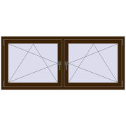 Okna skrzydłowe 1840x770 mm REHAU ENERGY-SAVING SYNEGO MD DARK_OAK dwustronny Okna skrzydłowe 1840x770 mm REHAU ENERGY-SAVING SYNEGO MD DARK_OAK dwustronny