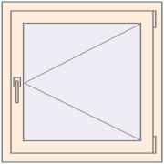 REHAU OPTIMUM EURO-DESIGN 70 750x750 mm CREAME_WHITE_50L-2 two-sided