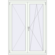 REHAU OPTIMUM EURO-DESIGN 70 1100x1550 mm RAL 9016 Traffic white two-sided