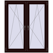 REHAU ENERGY-SAVING SYNEGO MD 1230x1355 mm CHOCOLATE_BROWN dwustronny