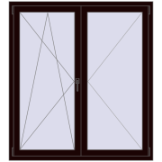 REHAU OPTIMUM EURO-DESIGN 70 1360x1500 mm CHOCOLATE_BROWN two-sided