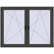 REHAU ENERGY-SAVING SYNEGO MD 1680x1280 mm BASALT_GREY dwustronny