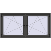 Tilt-and-Turn 1800x860 mm REHAU ENERGY-SAVING SYNEGO MD BASALT_GREY two-sided