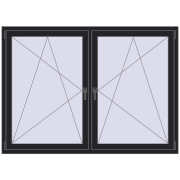 Okna skrzydłowe 1830x1265 mm REHAU ENERGY-SAVING SYNEGO MD BLACK_ULTI-MATT dwustronny