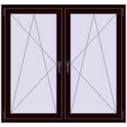 REHAU ENERGY-SAVING SYNEGO MD 1350x1310 mm CHOCOLATE_BROWN dwustronny